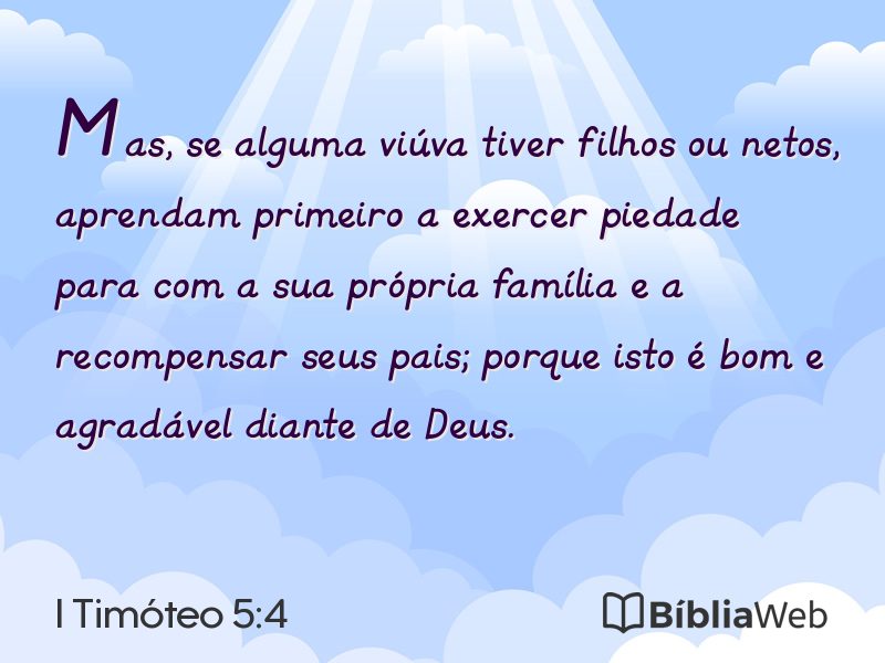 I Timóteo 5:4 em imagem para compartilhar