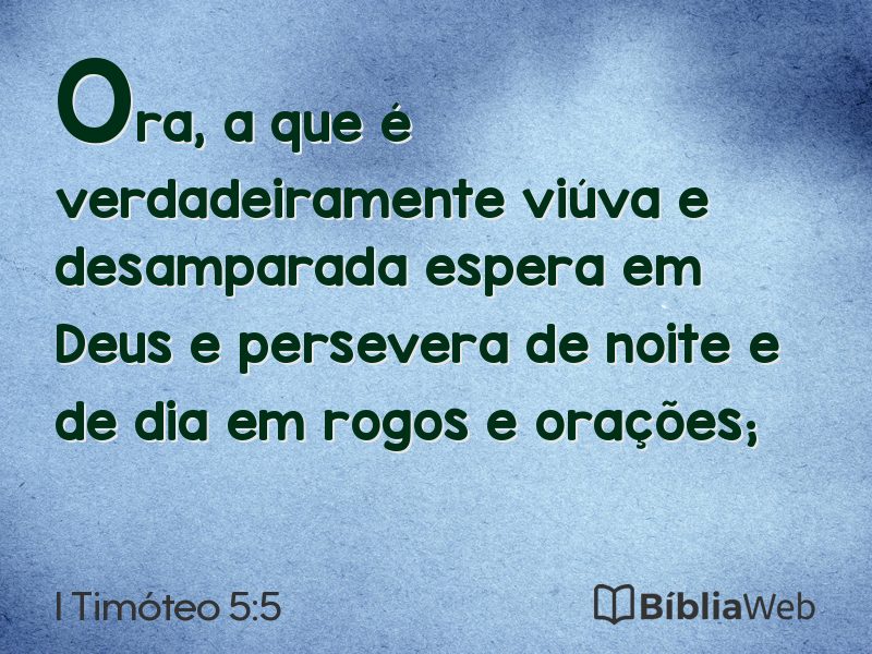 I Timóteo 5:5 em imagem para compartilhar