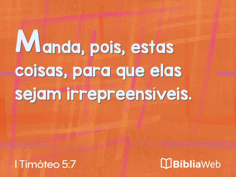 I Timóteo 5:7 em imagem para compartilhar