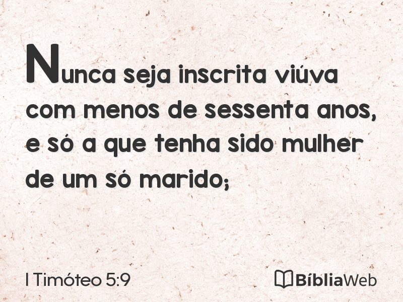 I Timóteo 5:9 em imagem para compartilhar