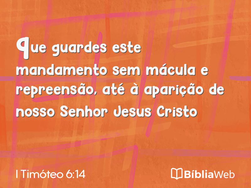 I Timóteo 6:14 em imagem para compartilhar