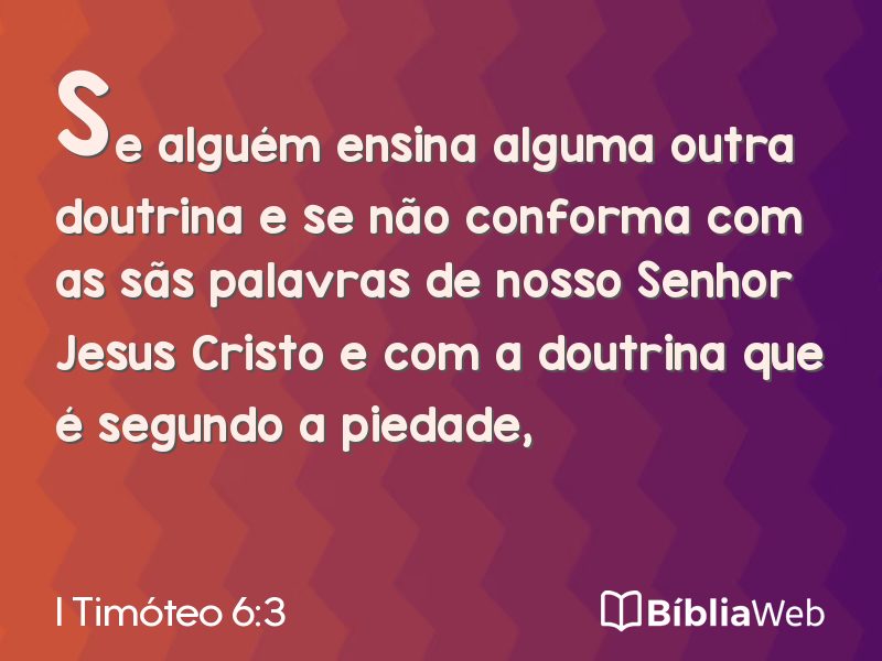 I Timóteo 6:3 em imagem para compartilhar