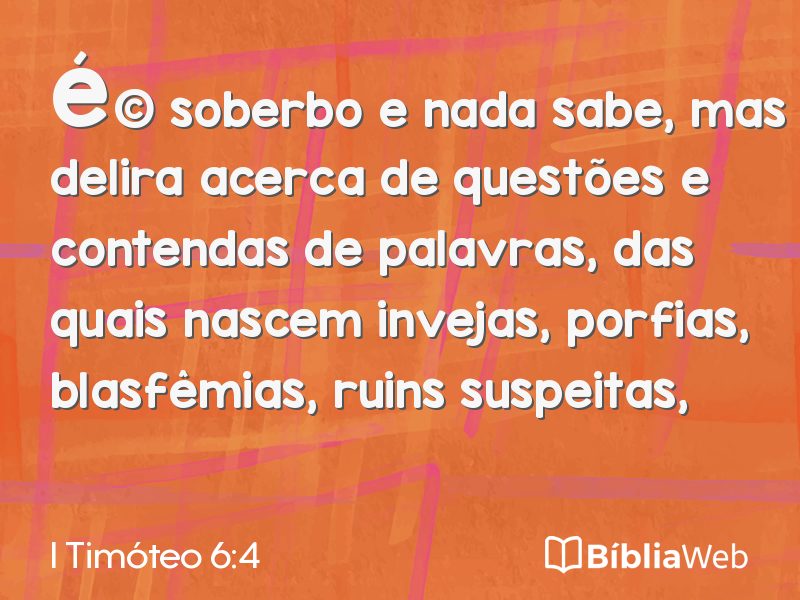 I Timóteo 6:4 em imagem para compartilhar