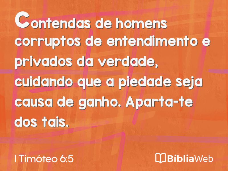 I Timóteo 6:5 em imagem para compartilhar
