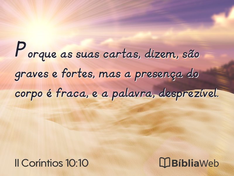 II Coríntios 10:10 em imagem para compartilhar