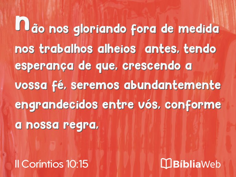 II Coríntios 10:15 em imagem para compartilhar