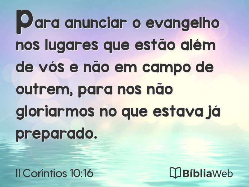 II Coríntios 10:16 em imagem para compartilhar