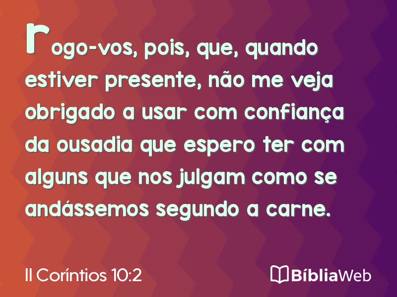 II Coríntios 10:2 em imagem para compartilhar