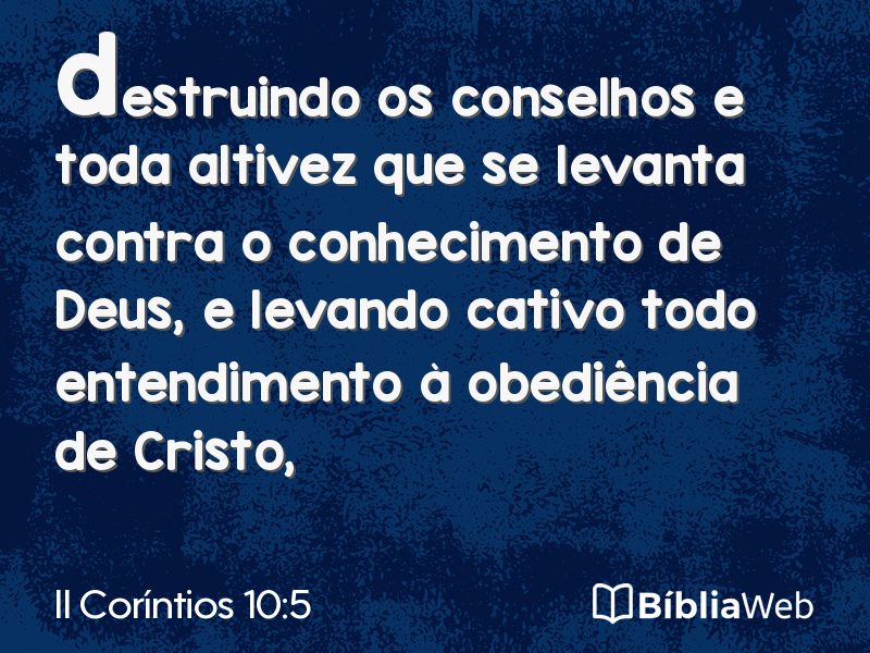 II Coríntios 10:5 em imagem para compartilhar