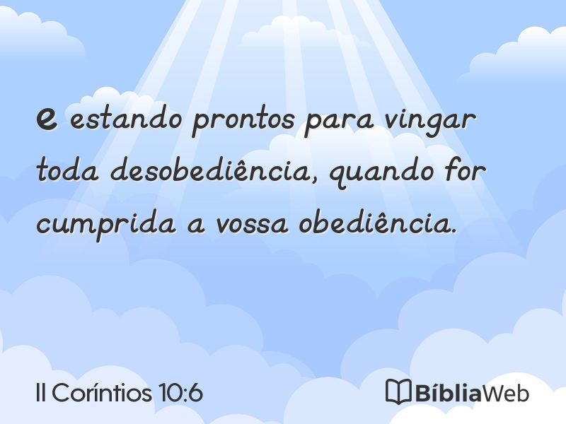 II Coríntios 10:6 em imagem para compartilhar