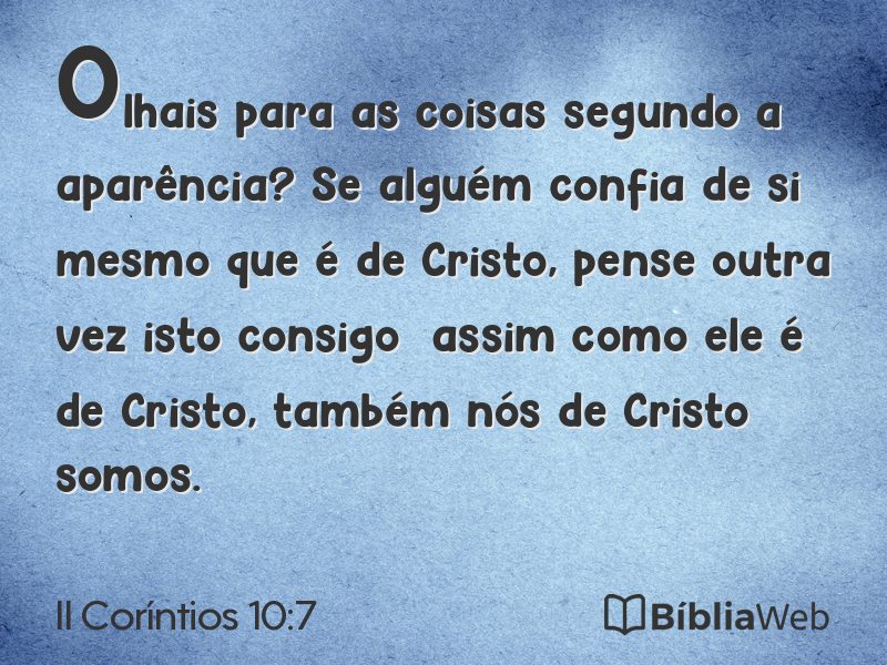 II Coríntios 10:7 em imagem para compartilhar