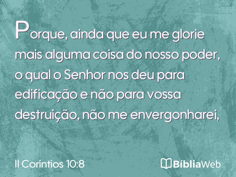 II Coríntios 10:8 em imagem para compartilhar