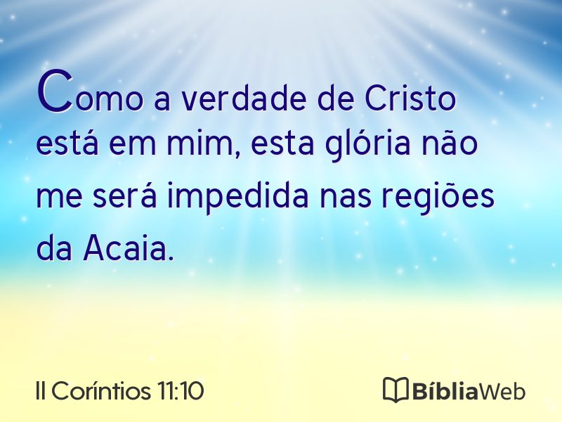 II Coríntios 11:10 em imagem para compartilhar