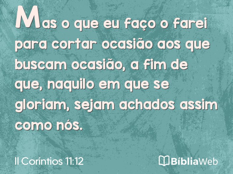 II Coríntios 11:12 em imagem para compartilhar