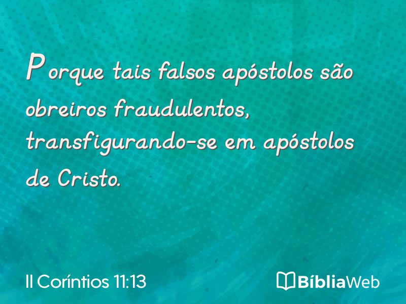 II Coríntios 11:13 em imagem para compartilhar