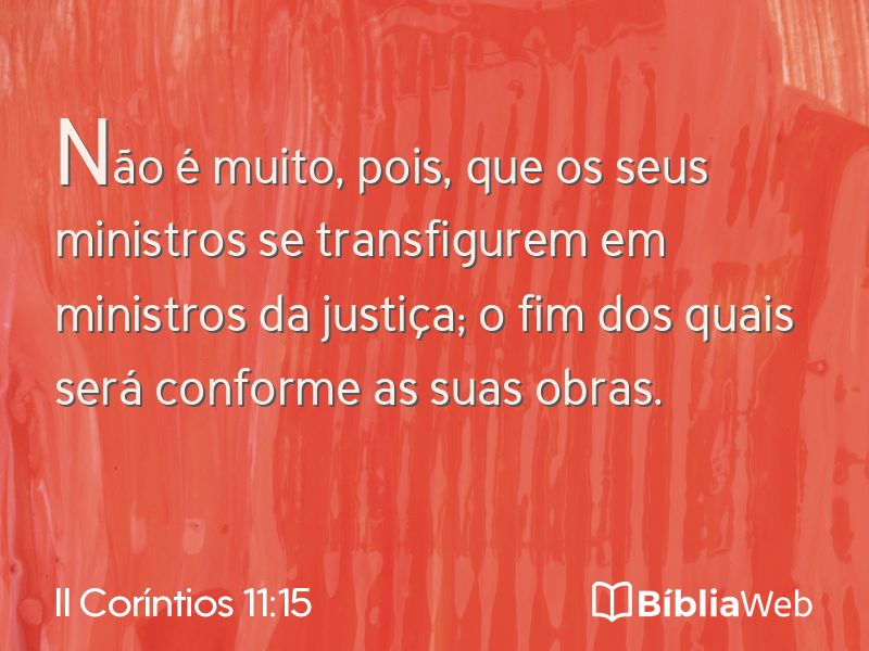 II Coríntios 11:15 em imagem para compartilhar