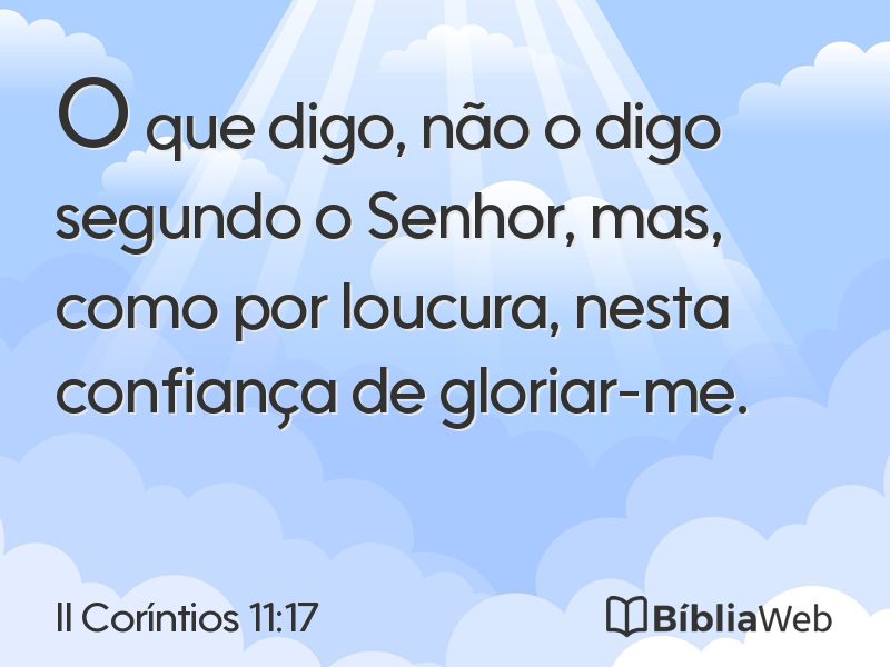 II Coríntios 11:17 em imagem para compartilhar