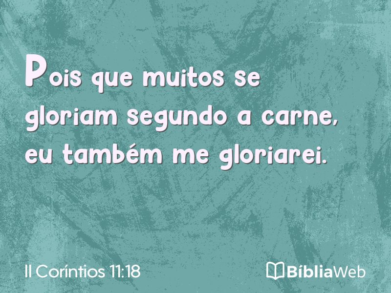 II Coríntios 11:18 em imagem para compartilhar