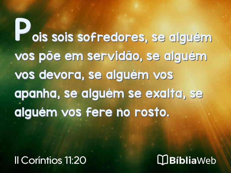 II Coríntios 11:20 em imagem para compartilhar