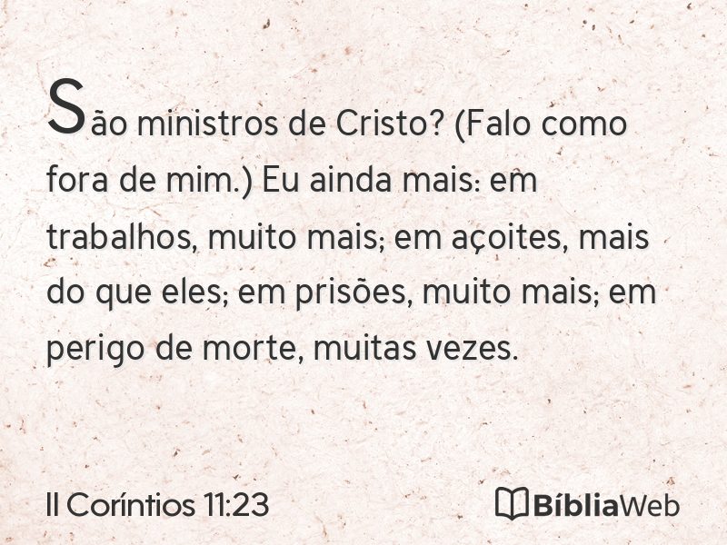 II Coríntios 11:23 em imagem para compartilhar