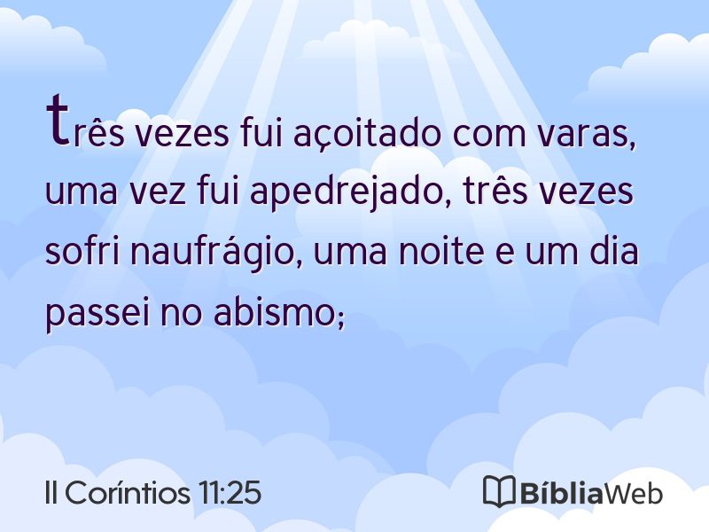 II Coríntios 11:25 em imagem para compartilhar