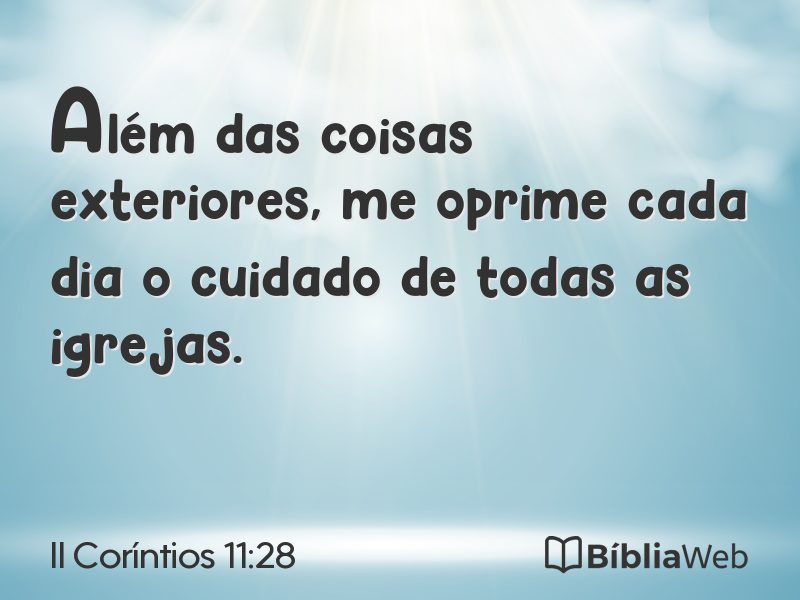 II Coríntios 11:28 em imagem para compartilhar