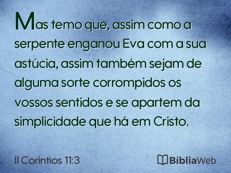 II Coríntios 11:3 em imagem para compartilhar