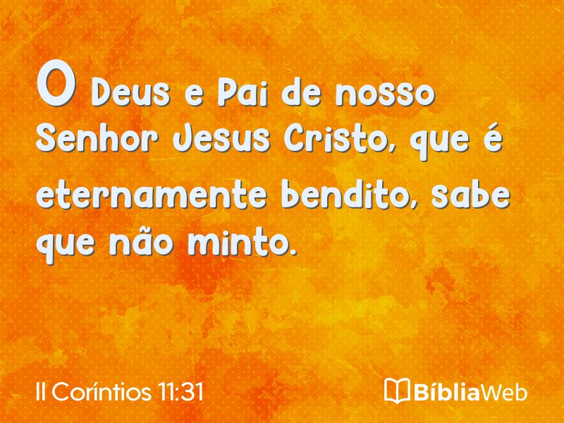 II Coríntios 11:31 em imagem para compartilhar