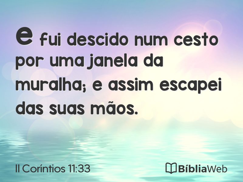 II Coríntios 11:33 em imagem para compartilhar