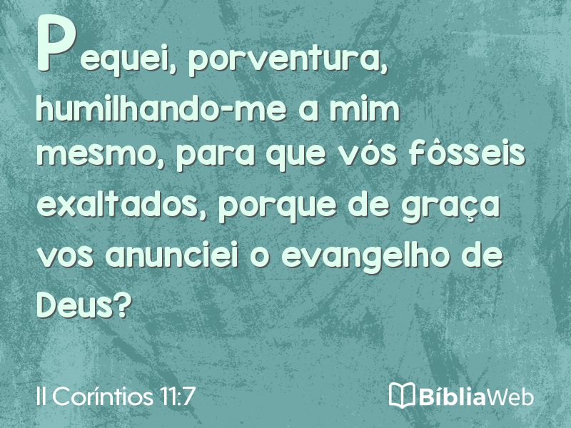 II Coríntios 11:7 em imagem para compartilhar