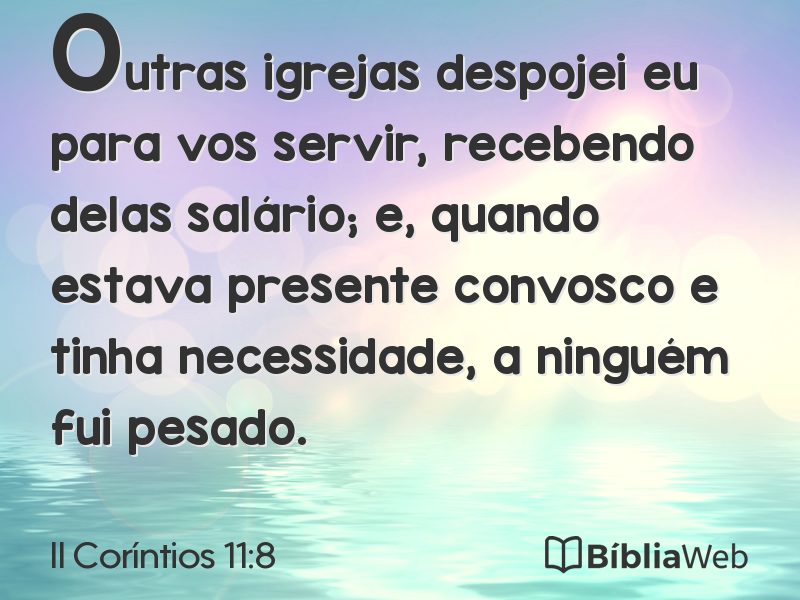 II Coríntios 11:8 em imagem para compartilhar