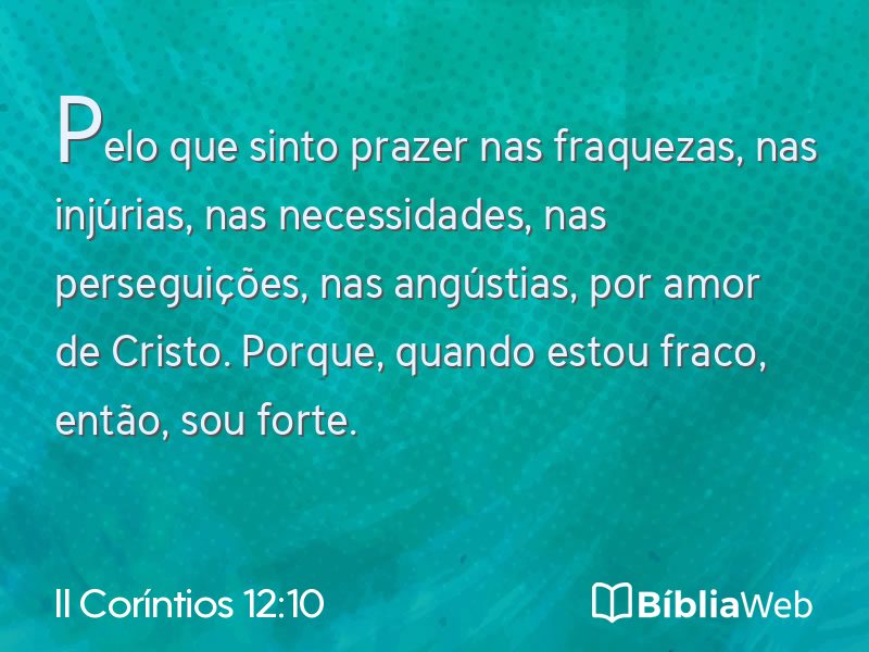 II Coríntios 12:10 em imagem para compartilhar