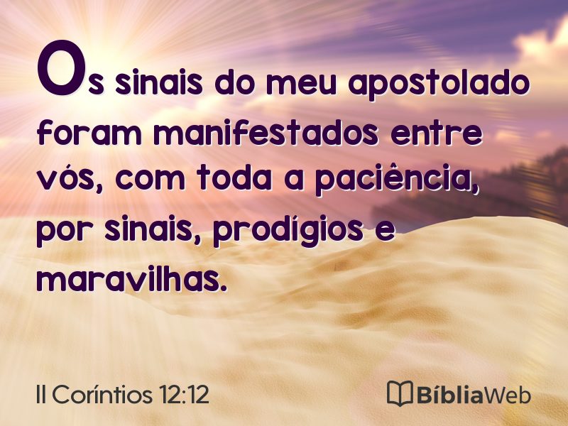 II Coríntios 12:12 em imagem para compartilhar
