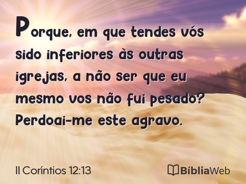 II Coríntios 12:13 em imagem para compartilhar
