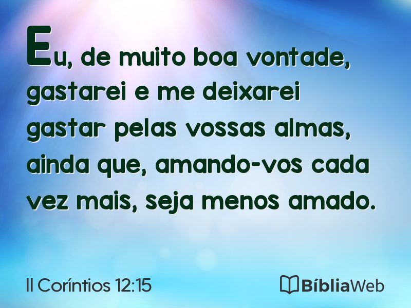 II Coríntios 12:15 em imagem para compartilhar