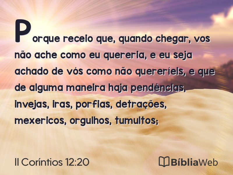 II Coríntios 12:20 em imagem para compartilhar