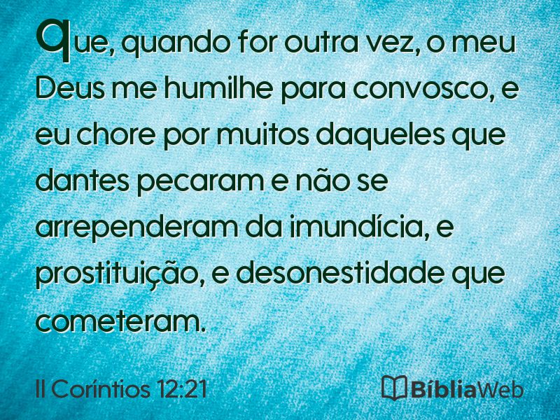 II Coríntios 12:21 em imagem para compartilhar