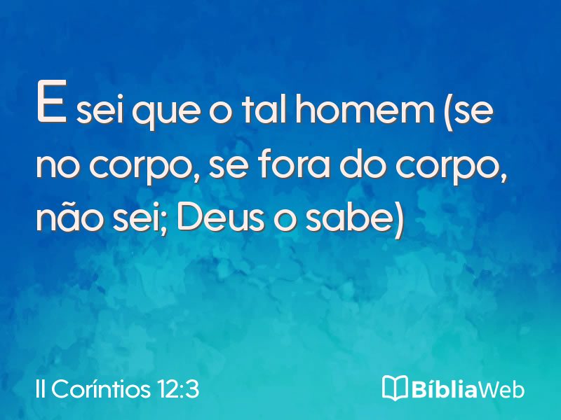 II Coríntios 12:3 em imagem para compartilhar