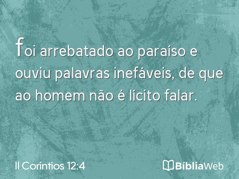 II Coríntios 12:4 em imagem para compartilhar