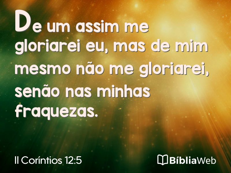 II Coríntios 12:5 em imagem para compartilhar