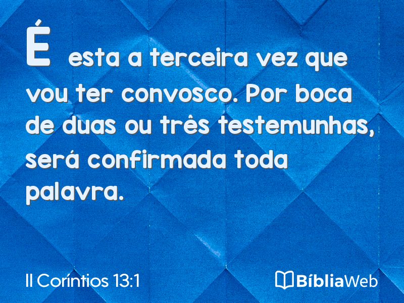 II Coríntios 13:1 em imagem para compartilhar