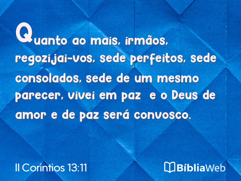 II Coríntios 13:11 em imagem para compartilhar
