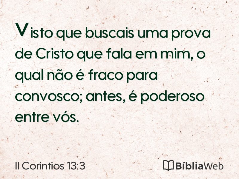 II Coríntios 13:3 em imagem para compartilhar