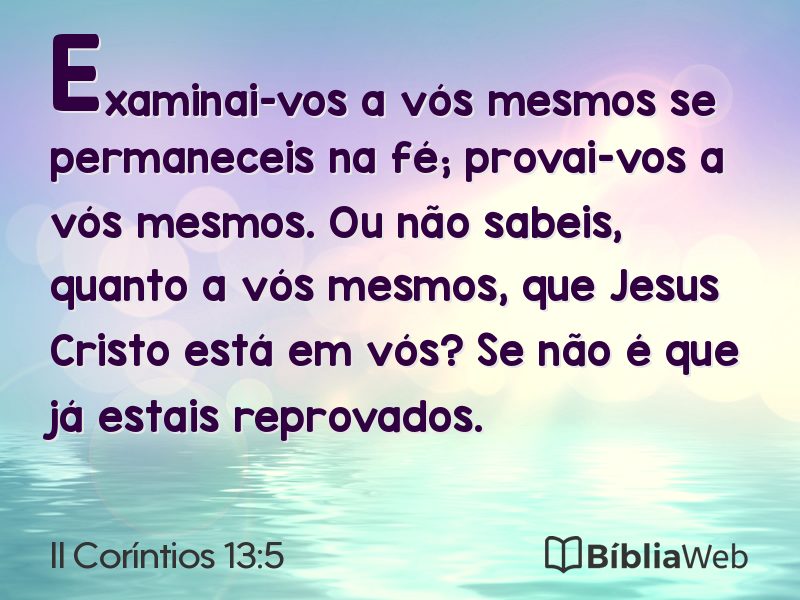 II Coríntios 13:5 em imagem para compartilhar