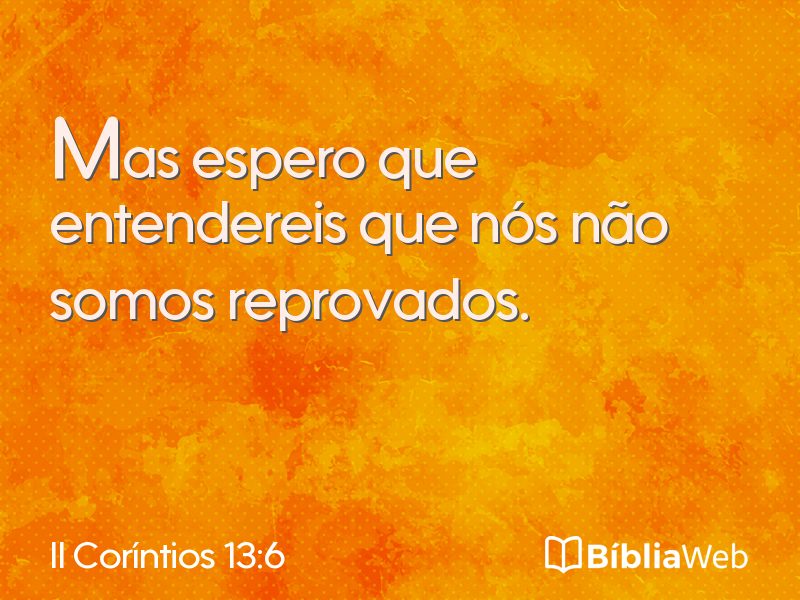 II Coríntios 13:6 em imagem para compartilhar