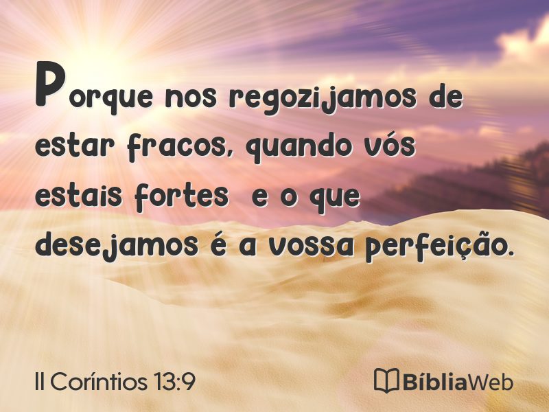 II Coríntios 13:9 em imagem para compartilhar