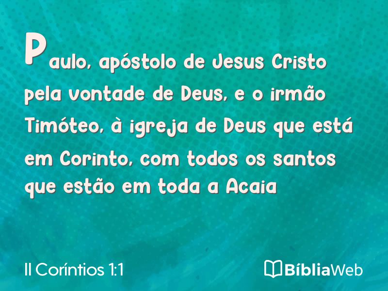II Coríntios 1:1 em imagem para compartilhar