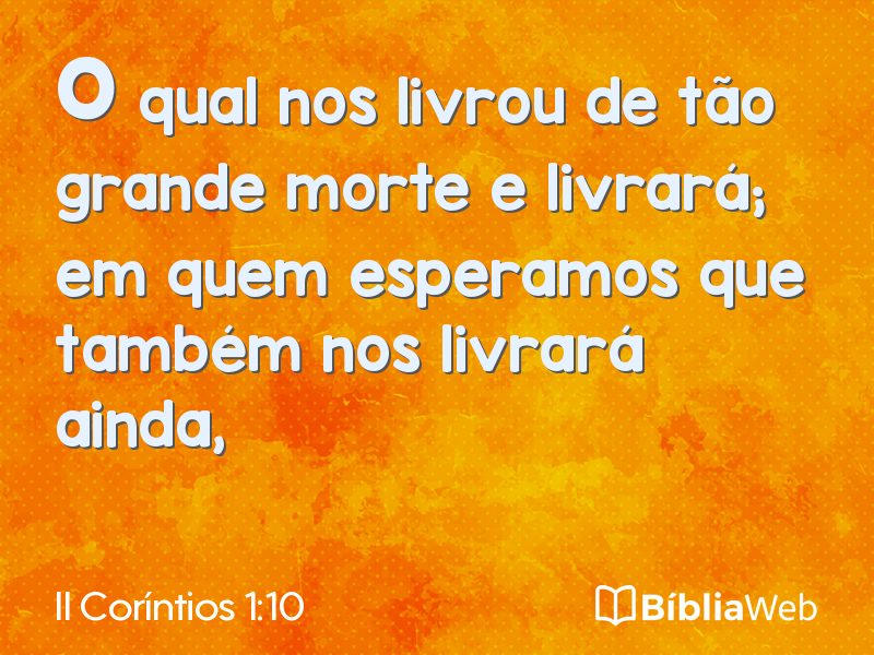II Coríntios 1:10 em imagem para compartilhar