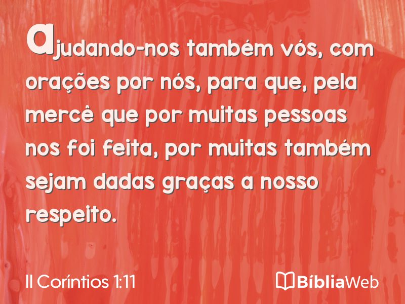 II Coríntios 1:11 em imagem para compartilhar