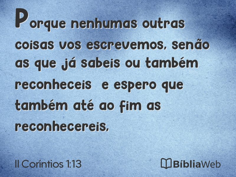 II Coríntios 1:13 em imagem para compartilhar